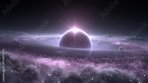Nebula Surrounding Planet Rising