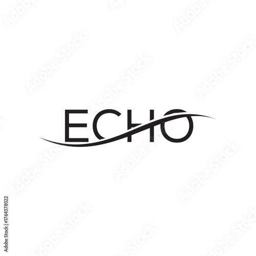 Echo typography text logo design graphic, echo word mark symbol concept