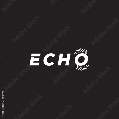 Echo typography text logo design graphic, echo word mark symbol concept