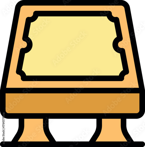 Simple wooden sandbox filled with yellow sand, perfect for children's outdoor playtime