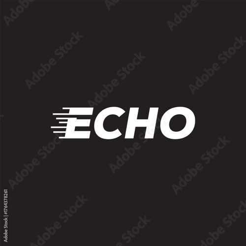 Echo typography text logo design graphic, echo word mark symbol concept