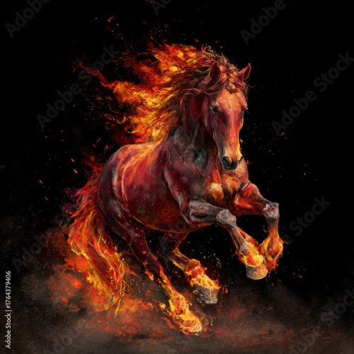 Vector illustration of symbol 2026 year - Fire Horse