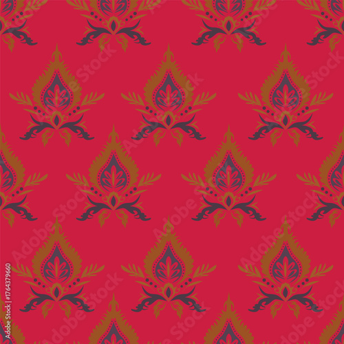 Exotic hand drawn flowers, seamless patterns with floral for fabric, textiles, clothing, wrapping paper, cover, banner, home decor, abstract backgrounds