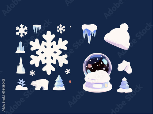 christmas icons set