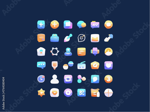 flat icons for web and mobile applications