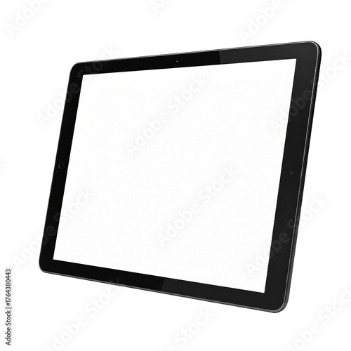 Modern Tablet with Blank Screen: A sleek, modern tablet showcases a pristine, empty screen, representing the endless potential of technology.