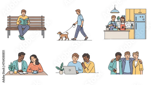 Diverse People in Everyday Life Illustrations of Community and Connection