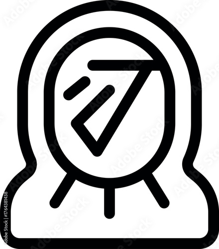 Spacesuit helmet protecting from solar radiation, with sun rays and check mark