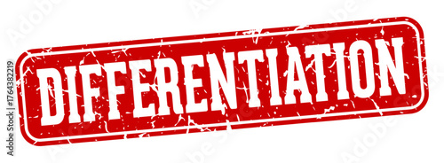 differentiation rectangular sign. differentiation stamp