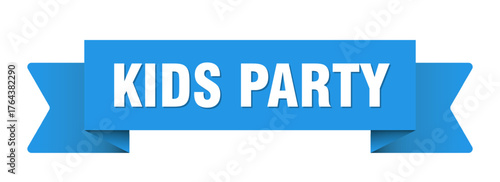 kids party ribbon isolated on transparent background. kids party ribbon