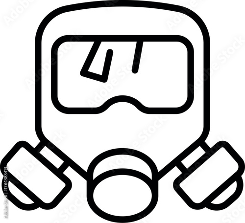 Gas mask is providing safety from hazardous materials, viruses, and airborne contaminants