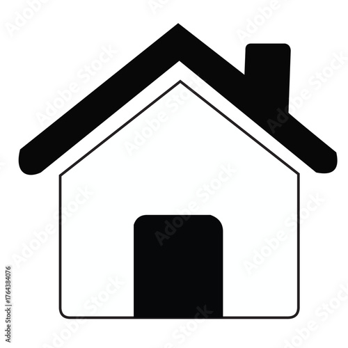 Home house icon on white background and metal internet button vector illustration