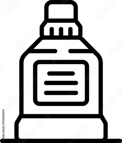 Cleaning liquid detergent bottle icon representing a chemical product for washing, housekeeping, and household chores