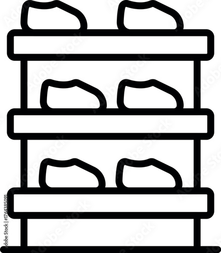 Sport shoes arranged on shelves in a shoe store, ready for customers to browse and purchase