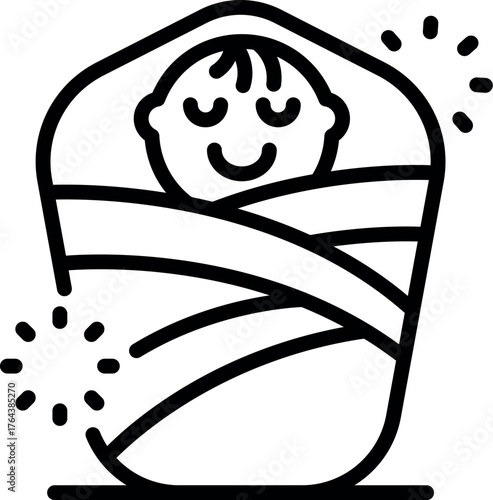 Peaceful newborn baby sleeping soundly, wrapped in a cozy blanket, experiencing the tranquility of sweet dreams