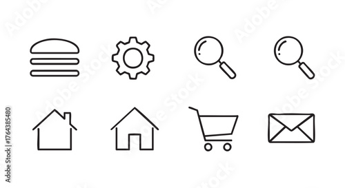 Set of basic icons for user interface design and websites