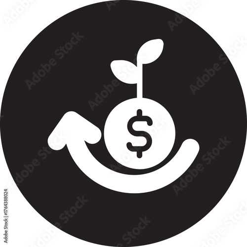 Capital return glyph icon
