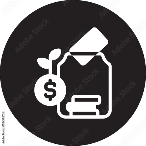 Cash reserve glyph icon