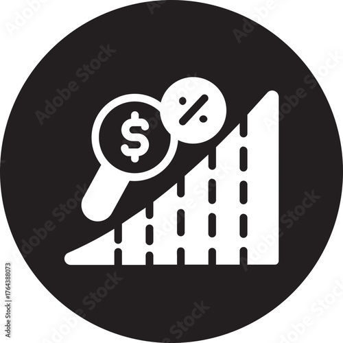 financial ratio glyph icon