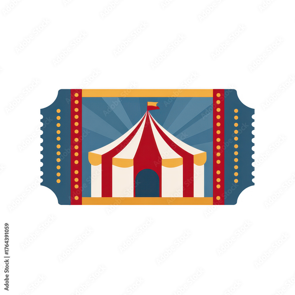 Fototapeta premium Vintage Circus Ticket Illustration