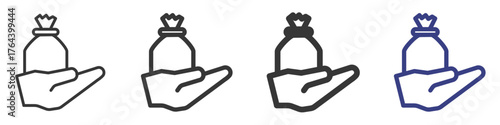 Zakat Icon Vectors Set Illustration with Outline Style Variation
