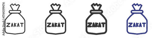 Zakat Icon Vectors Set Illustration with Outline Style Variation
