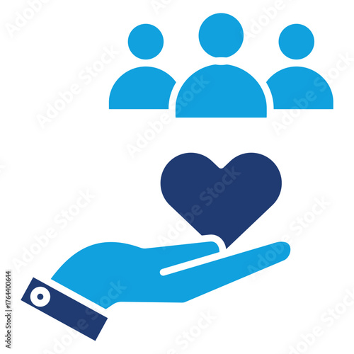 Empathy Flat Blue Icon