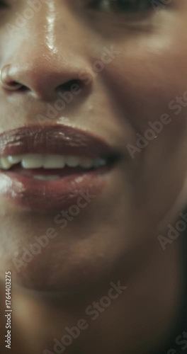 Sweating, tired and face of black woman for fitness, heavy breathing or endurance training for fatigue. Portrait, perspire or exhausted athlete with happiness for cool down, workout break and closeup