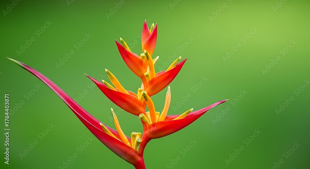 Obraz premium Vibrant Heliconia Flower in Tropical Garden.