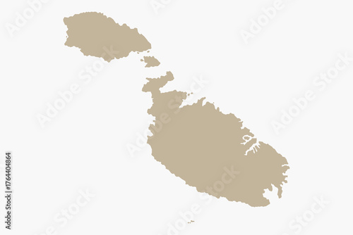 Vector graphic artwork suitable for print and web containing flat detailed map of MALTA