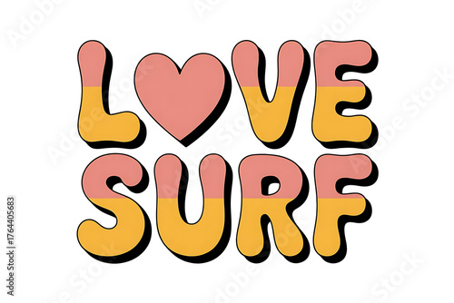 Colorful, retro-style word art spells 