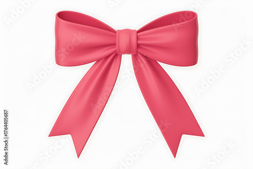 Elegant pink bow with flowing ribbons, a symbol of celebration and delicate beauty.
