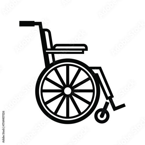 Iconic wheelchair silhouette for mobility aid and accessibility design concepts vector