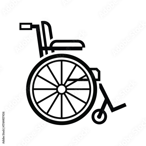 Simple wheelchair icon medical mobility assistance transport equipment symbol vector
