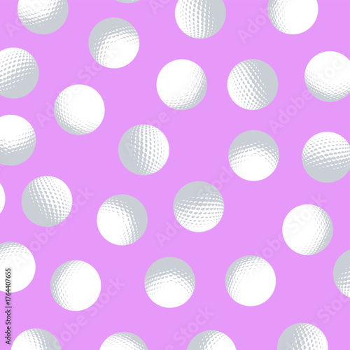 Golf balls seamless pattern. Sport background. Modern and minimal illustration ideal for athletic branding, tournaments, and leisure sport concepts.