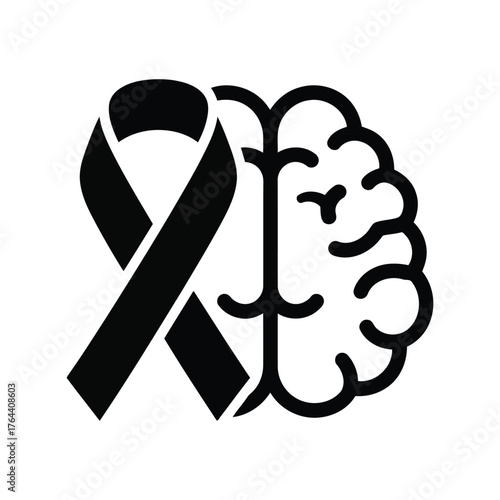 Brain health awareness symbol ribbon concept for neurological support and care vector