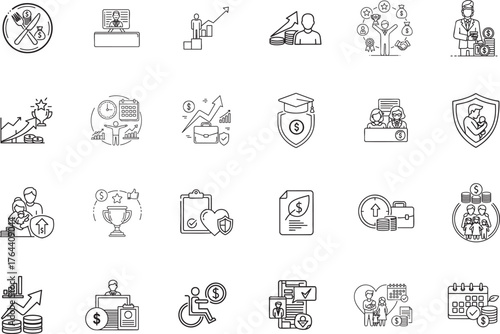 Benefit outline reward motivation success icon