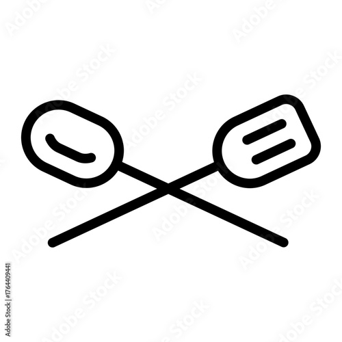 Grill spatula vector icon. Barbecue spatula illustration sign. Kitchen spatula symbol or logo.