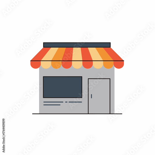 Quaint shop boasts striped awning