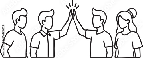 Friends high five celebration icon