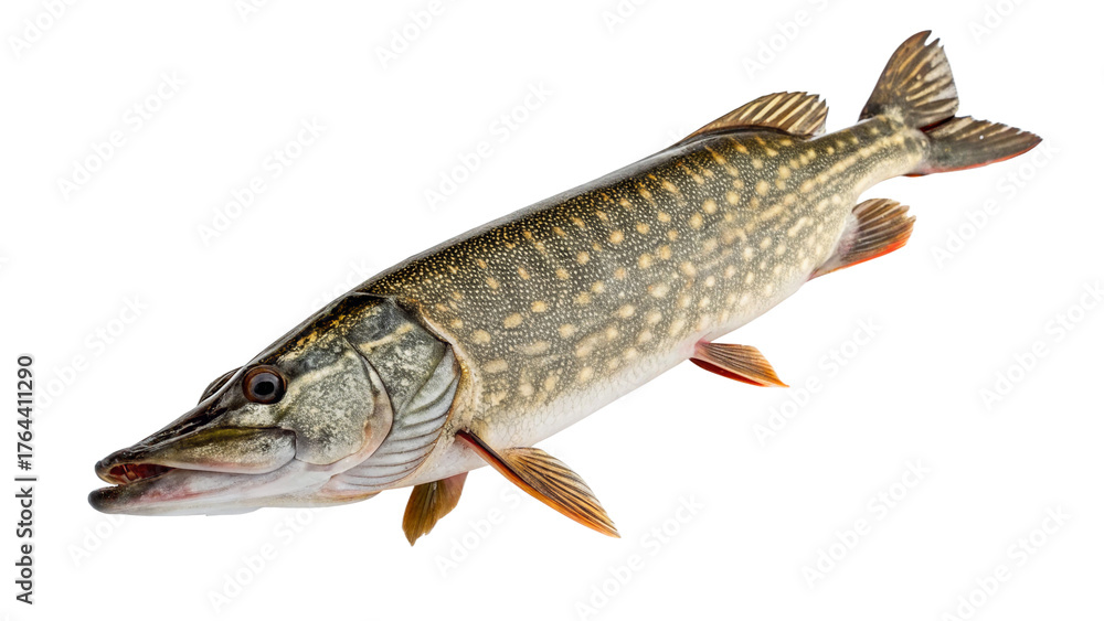 Fototapeta premium pike fish isolated on transparent background