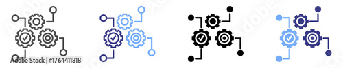 agent function icon set multiple style