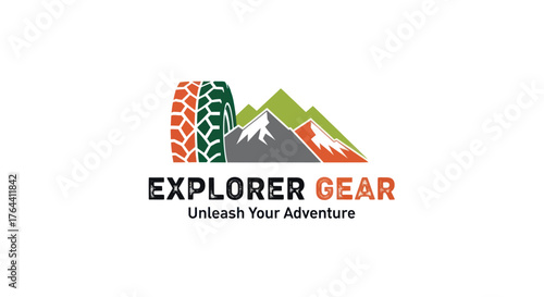 Explorer Gear Logo Depicting Adventure and Outdoor Exploration for Enthusiasts.
