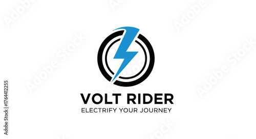 Cuadro en lienzo Volt Rider Logo Featuring a Stylized Lightning Bolt Inside a Circle