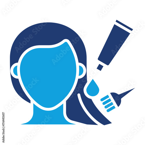 Hair Colouring Flat Blue Icon