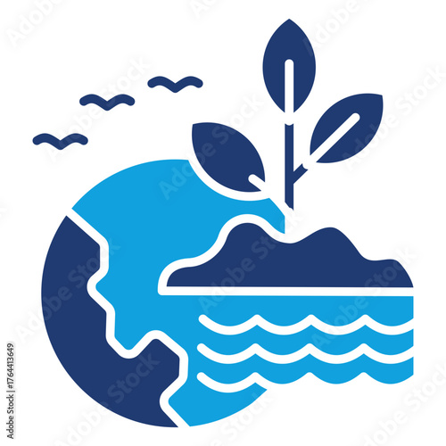 Natural Sourcces Flat Blue Icon