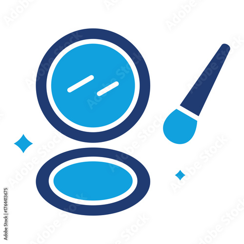 Face Powder Flat Blue Icon