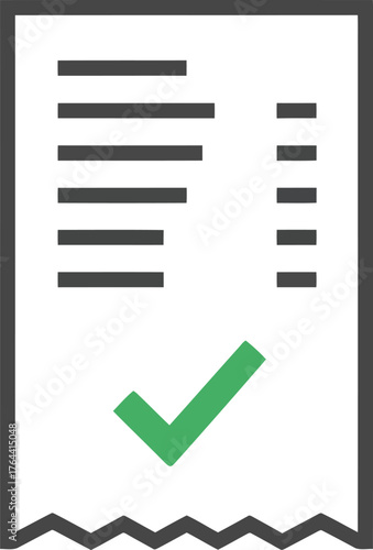 Approved invoice receipt with green checkmark business finance icon vector