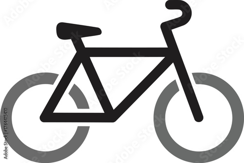 Modern minimalist bicycle icon simple line art symbol transportation vector