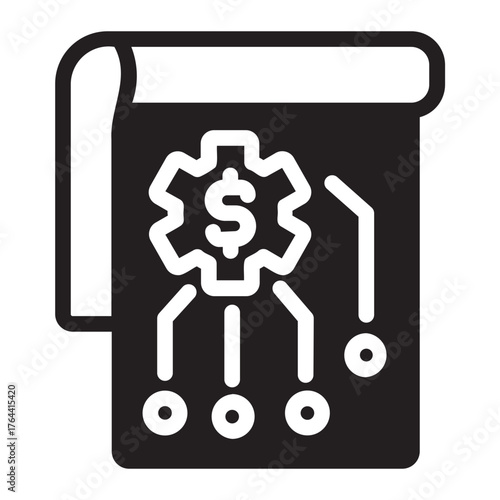 Budget planning glyph icon